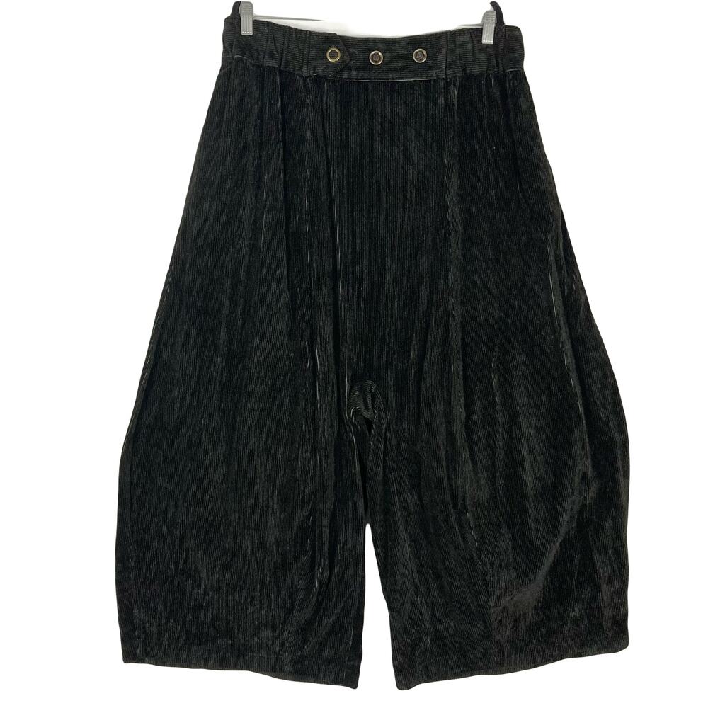 Nwot SHACK INCORPORATED Pants L Corduroy Silk Super-Wide-Barrel DropCrotch Black